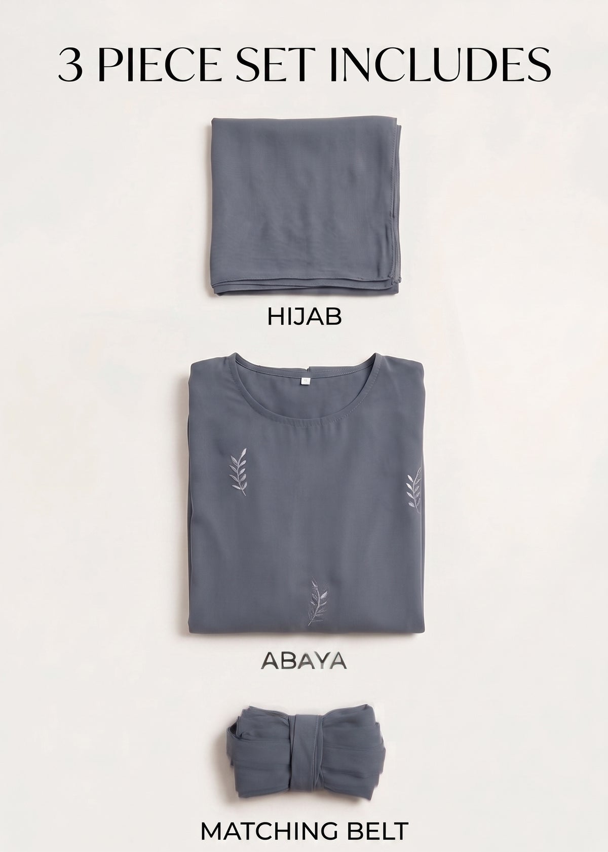 Zahra Modest Abaya Dress - Grey