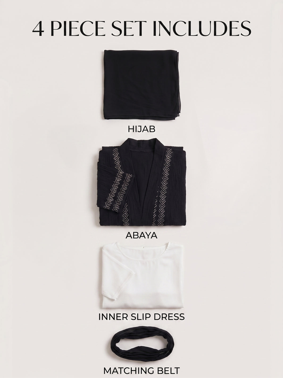 Reem Open Cotton Abaya - Black
