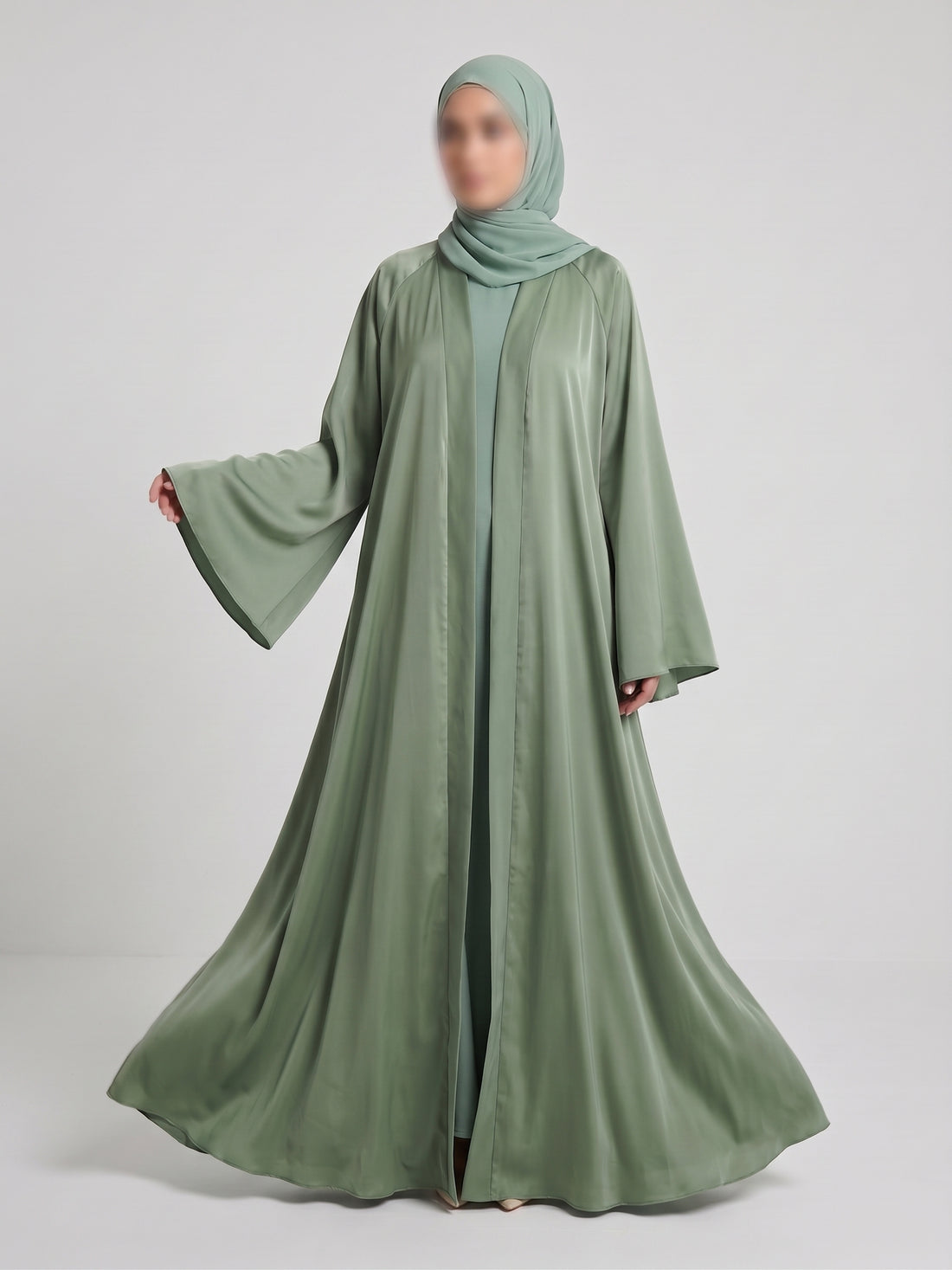 Malaika Open Abaya - Green