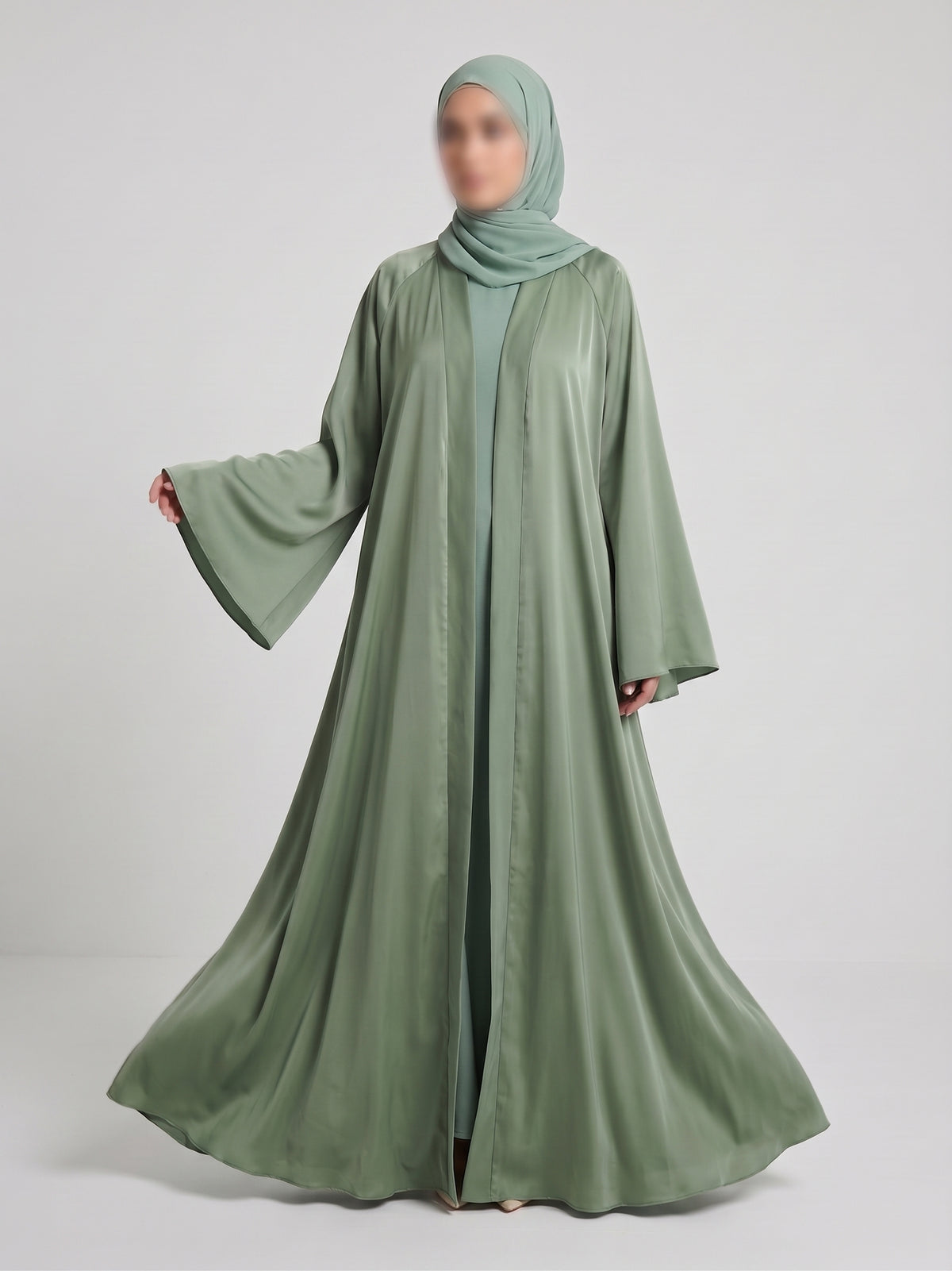 Malaika Open Abaya - Green