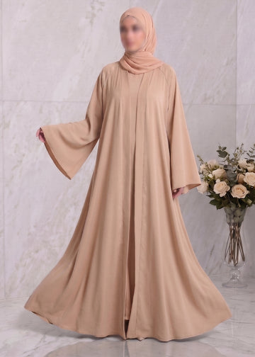 Malaika Open Abaya - Sand
