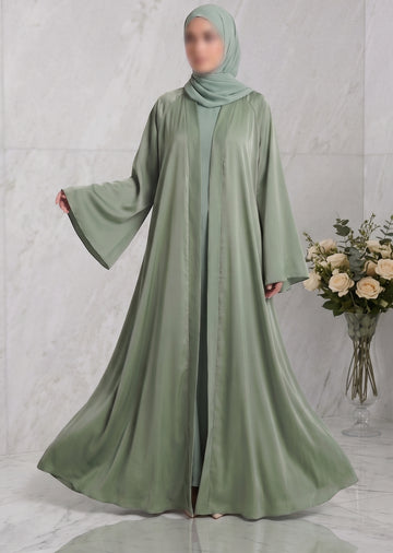 Malaika Open Abaya - Green