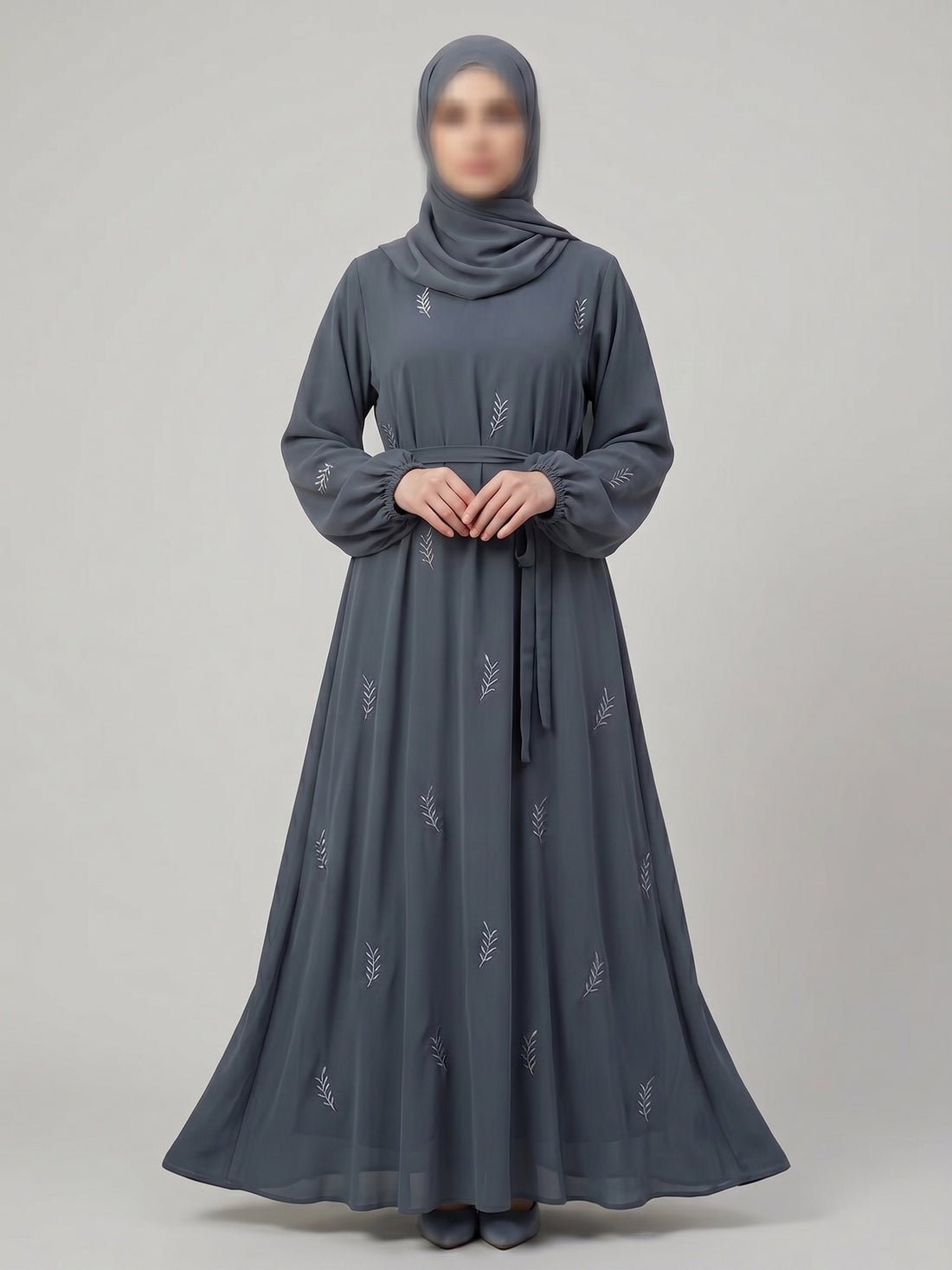 Zahra Modest Abaya Dress - Grey