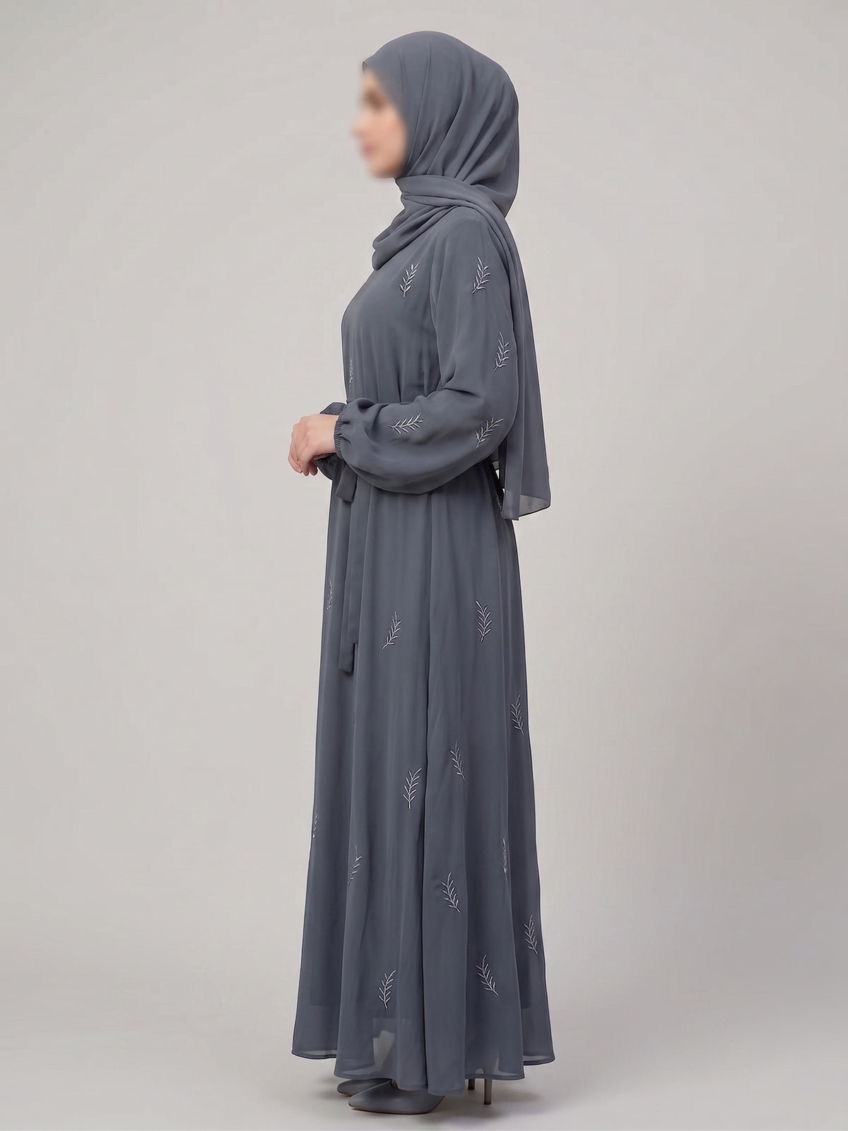 Zahra Modest Abaya Dress - Grey