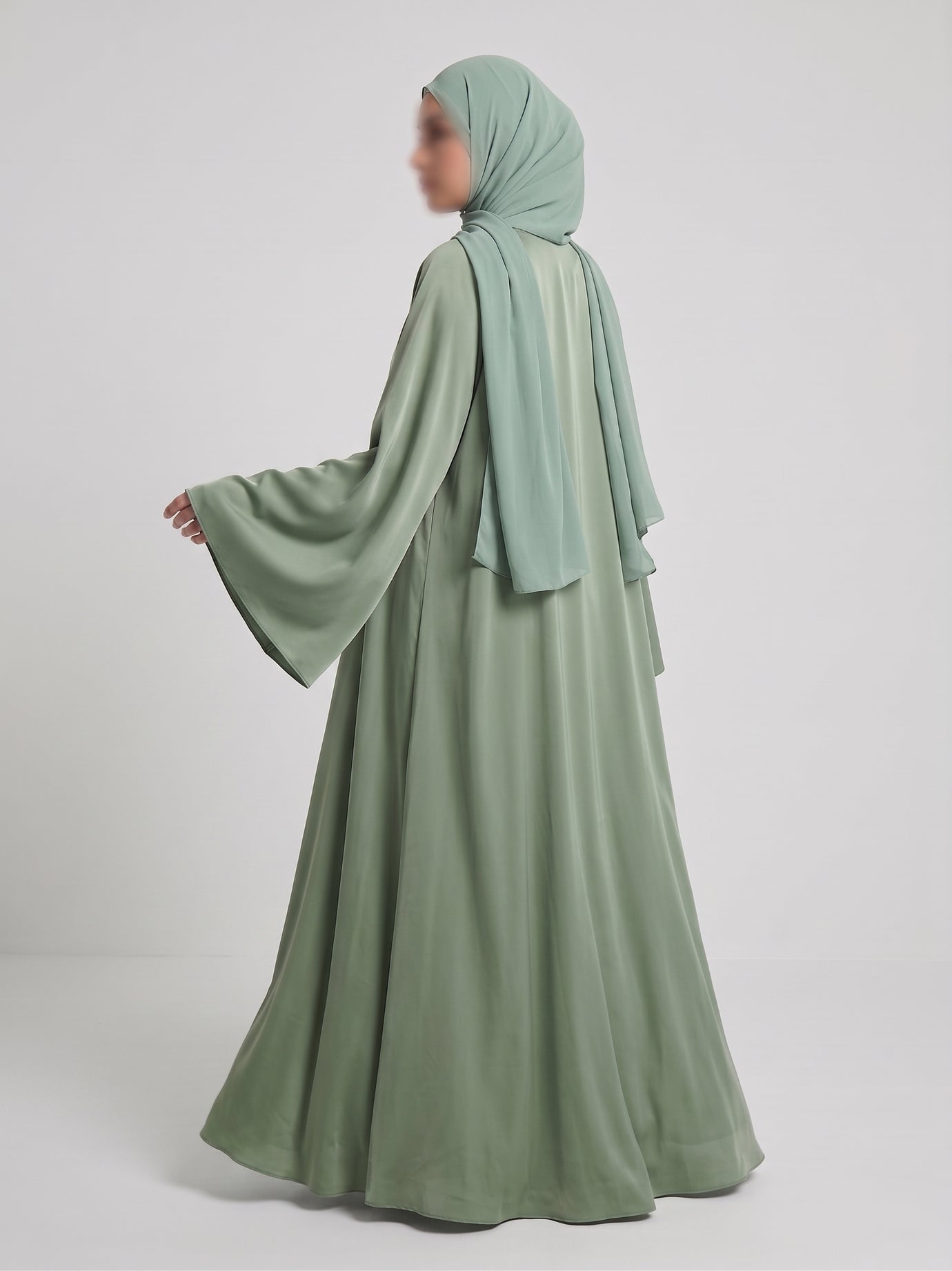 Malaika Open Abaya - Green